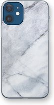 Case Company® - Hoesje geschikt voor iPhone 12 mini hoesje - Witte marmer - Soft Cover Telefoonhoesje - Bescherming aan alle Kanten en Schermrand