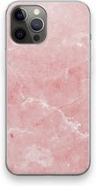 Case Company® - Hoesje geschikt voor iPhone 12 Pro Max hoesje - Roze marmer - Soft Cover Telefoonhoesje - Bescherming aan alle Kanten en Schermrand