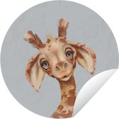 Tuincirkel Giraf - Jungle - Dier - 90x90 cm - Ronde Tuinposter - Buiten