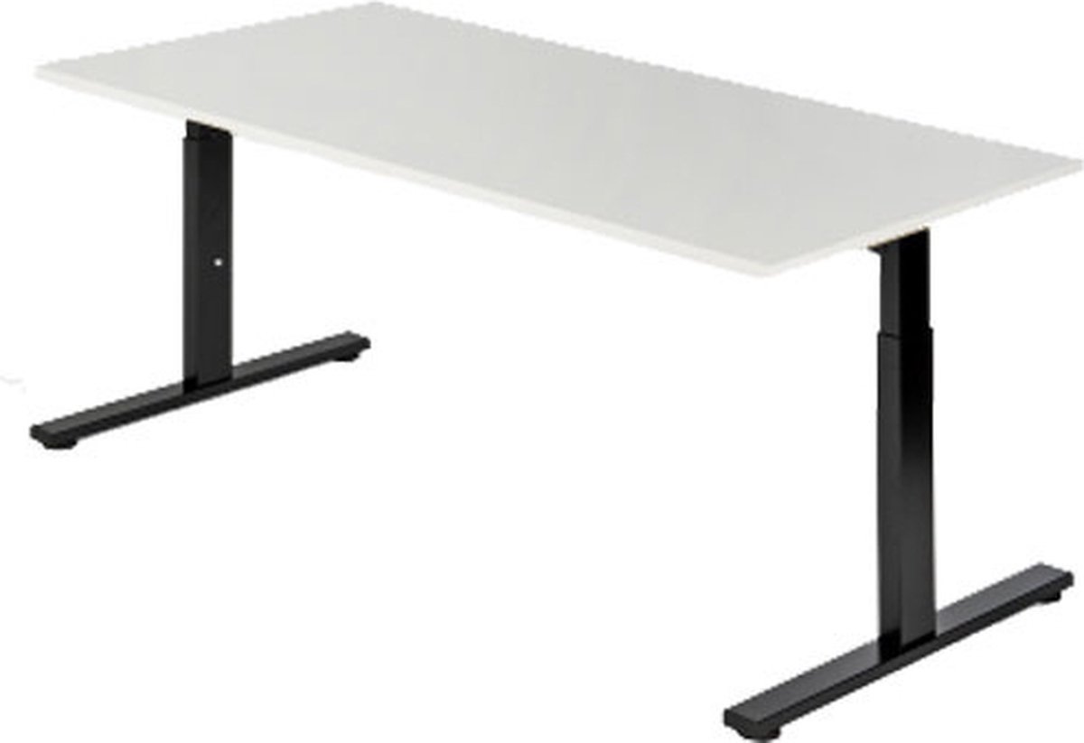 Presto R - Zit bureau - Slinger - 65-89 cm - 180x80 - Wit - Zwart frame