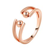 Anxiety Ring - (Bolletjes) - Stress Ring - Fidget Ring - Anxiety Ring For Finger - Draaibare Ring Dames - Spinning Ring - Spinner Ring - One-size - (Zilver 925) Rose-Goud