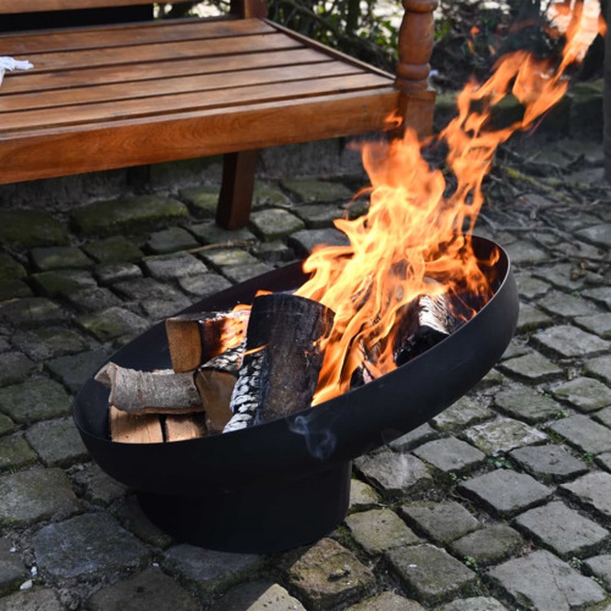 Esschert Design Vasque à feu inclinée - Acier - Noir