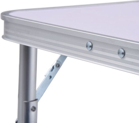 vidaXL - Campingtafel - inklapbaar - 60x45 - cm - aluminium - wit van Vidaxl — afbeelding 4