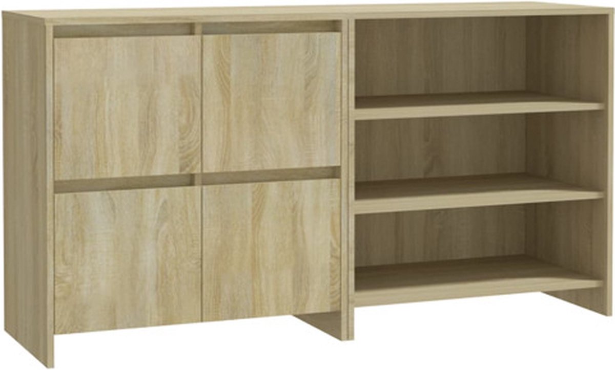 vidaXL - 2 - st - Dressoirs - bewerkt - hout - sonoma - eikenkleurig