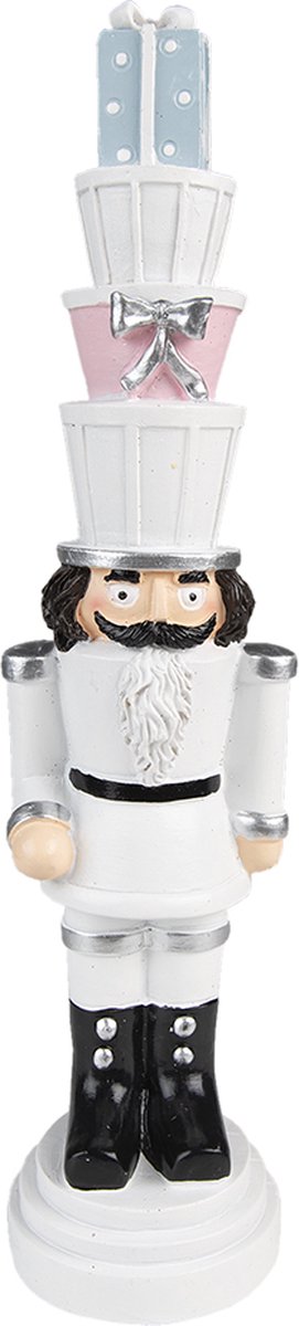 Clayre & Eef Kerstdecoratie Notenkraker 33 cm Wit Polyresin