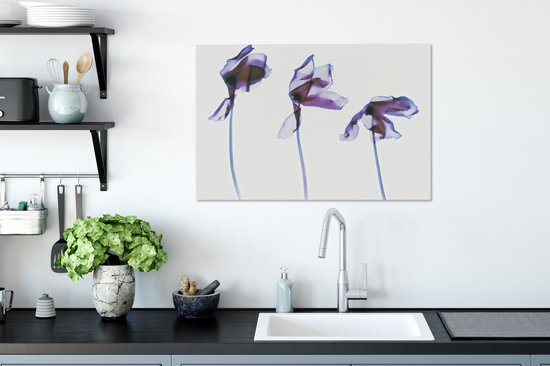 Tableau sur toile Trois Iris - 90x60 cm - Décoration murale