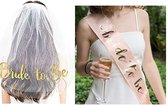 Bride to be sluier - bride sluier en sjerp - kleur roze en wit - vrijgezellenfeest - vrijgezellenparty - sjerp bride - vrijgezellenfeest artikelen