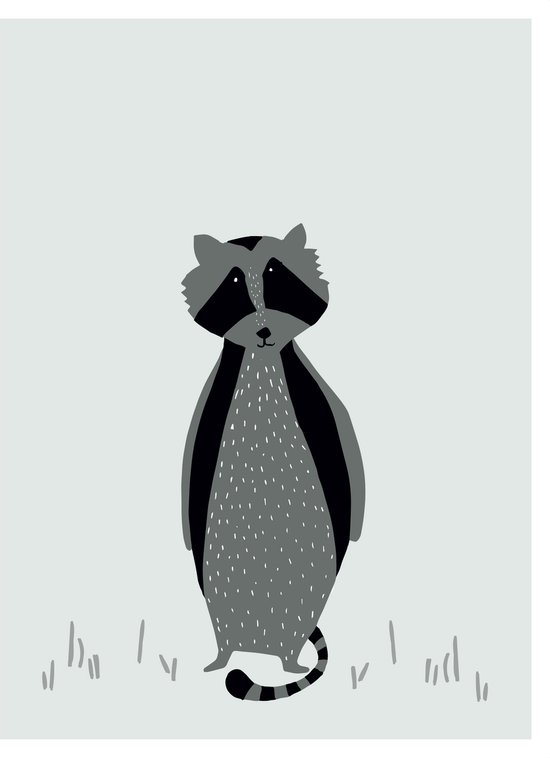 Trixie Poster Mr. Raccoon 40 X 30 Cm Papier Grijs/zwart