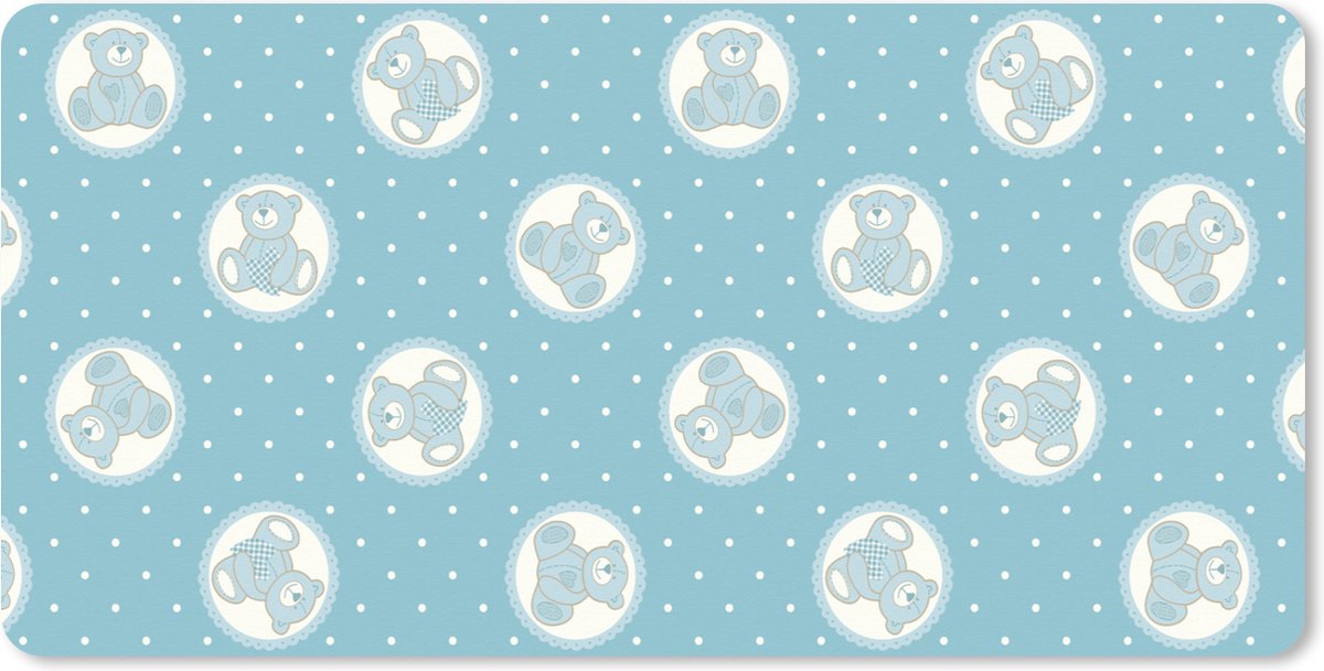 Muismat XXL 100x50 cm - Bureau onderlegger - Bureau mat Teddybeer - Knuffeldieren - Patronen - Knuffels - Bureaumat - Gaming mousepad xl - Bureaulegger groot - Computer deskmat
