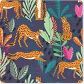 Muismat XXL - Bureau onderlegger - Bureau mat - Patroon - Cheetah - Jungle - 40x40 cm - XXL muismat