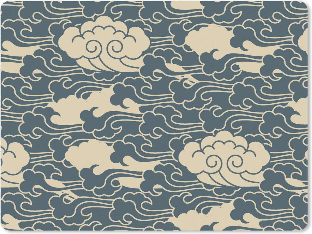 Muismat XXL 80x60 cm - Bureau onderlegger - Bureau mat Design - Noors - Wolken - Bureaumat - Gaming mousepad xl - Bureaulegger groot - Computer deskmat