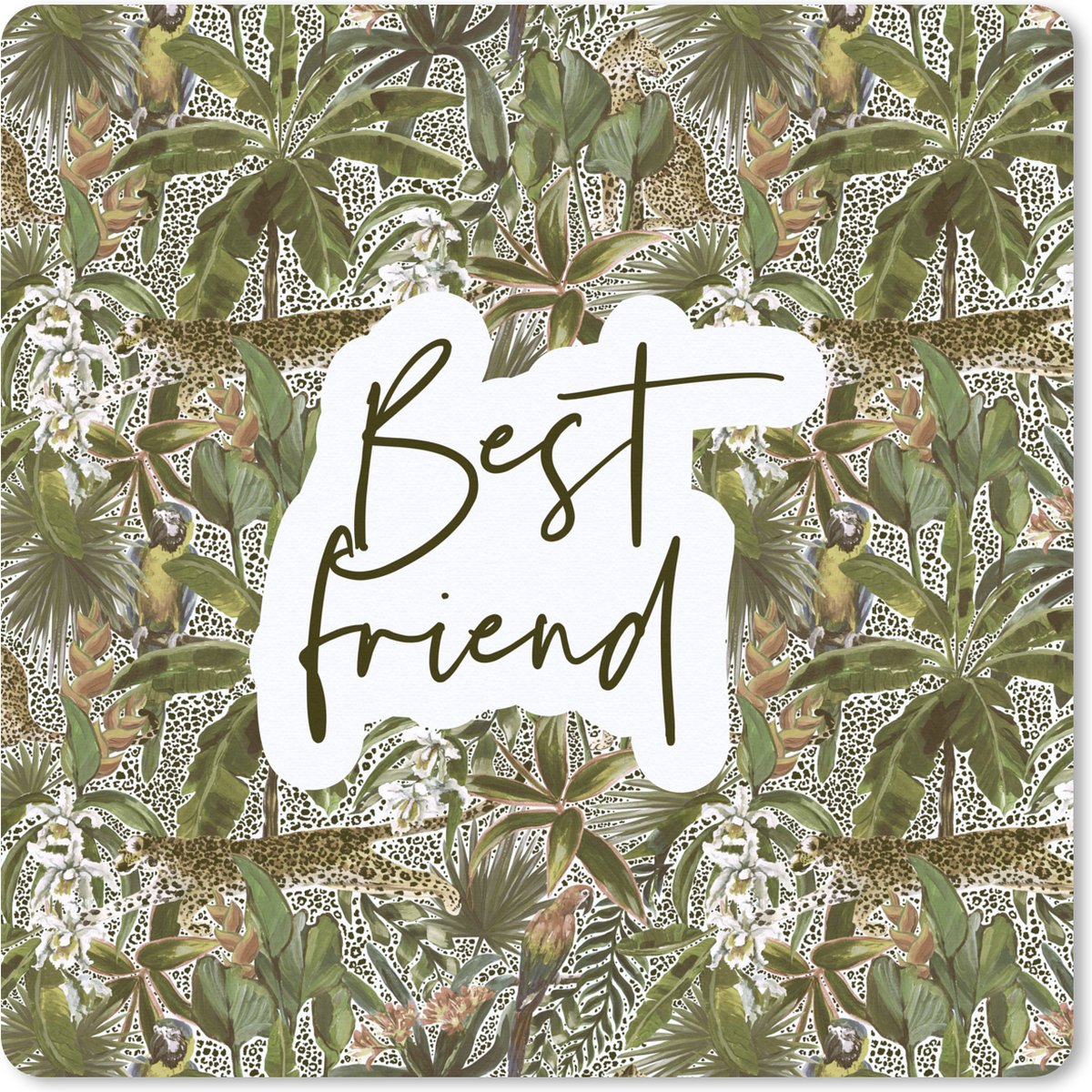 Muismat XXL 40x40 cm - Bureau onderlegger - Bureau mat Spreuken - Quotes - BFF - Best friend - Beste vrienden - Bureaumat - Gaming mousepad xl - Bureaulegger groot - Computer deskmat