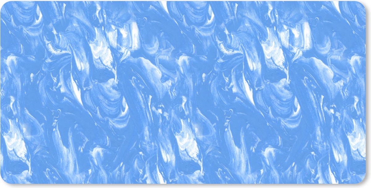 Muismat XXL 80x40 cm - Bureau onderlegger - Bureau mat Marmer - Blauw - Patronen - Patroon - Bureaumat - Gaming mousepad xl - Bureaulegger groot - Computer deskmat