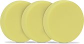 VONROC Disques de polissage/Tampons de polissage en mousse pour polisseuses - 125 mm, 3 pièces - Jaune