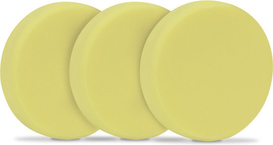 VONROC Disques de polissage/Tampons de polissage en mousse pour polisseuses - 125 mm, 3 pièces - Jaune