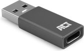 ACT USB C USB A Adapter Converter | tussenstuk voor kabels | USB Type-C USB Type-A | Grijs | AC7375