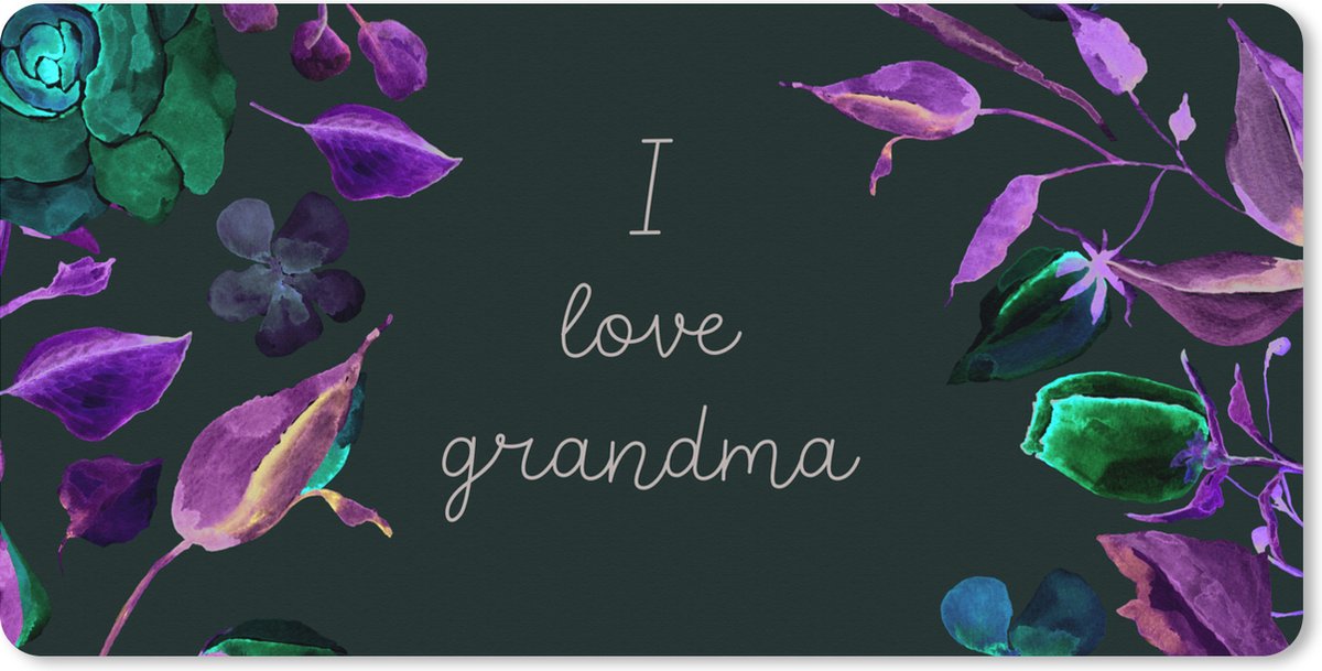 Muismat XXL - Bureau onderlegger - Bureau mat - Spreuken - I love Grandma - Quotes - 100x50 cm - XXL muismat