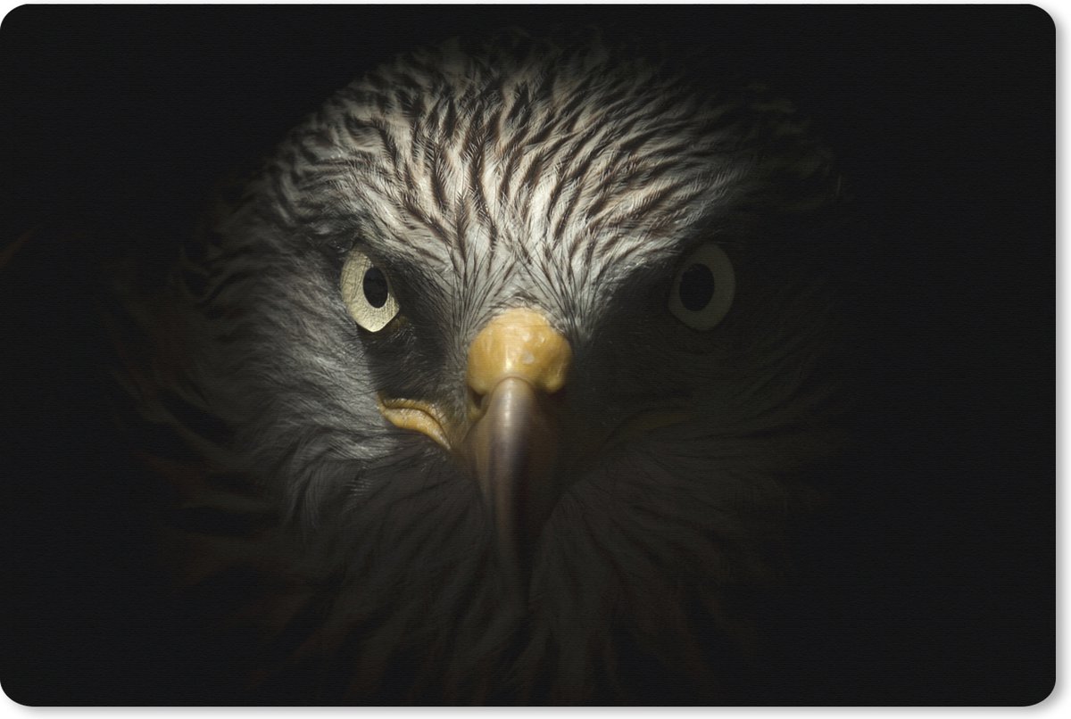 Muismat XXL 90x60 cm - Bureau onderlegger - Bureau mat Vogel - Adelaar - Roofvogels - Oog - Snavel - Licht - Bureaumat - Gaming mousepad xl - Bureaulegger groot - Computer deskmat