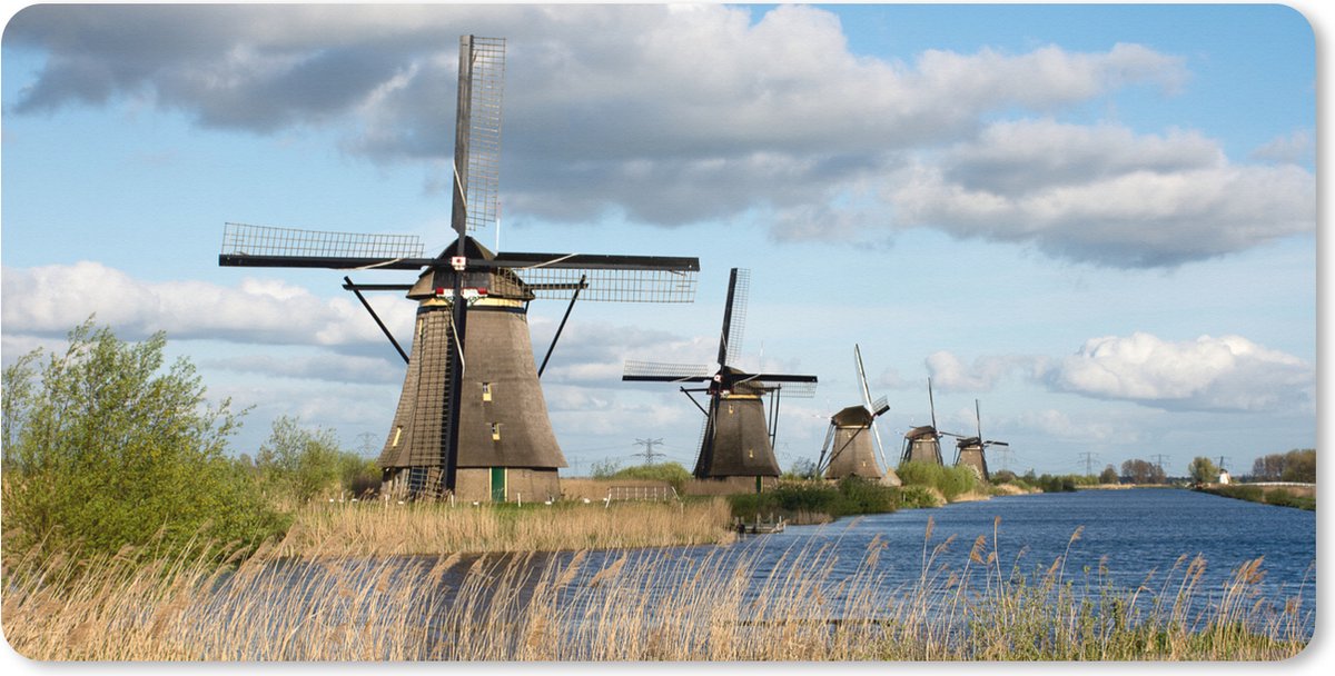 Muismat XXL 120x60 cm - Bureau onderlegger - Bureau mat Molen - Landschap - Nederland - Bureaumat - Gaming mousepad xl - Bureaulegger groot - Computer deskmat