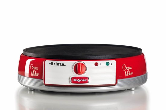 Ariete 0202/00 - 50's Style Pannenkoekenmaker - 1000 Watt - Rood — afbeelding 2