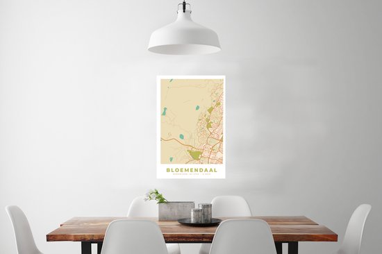 Poster Plan de la ville - Bloemendaal - Carte - Plan - 60x90 cm