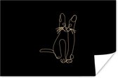 Affiche Chat - Abstrait - Animaux - Zwart - Wit - 90x60 cm