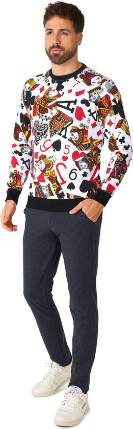 OppoSuits King of Clubs - Heren Sweater - Kaartspel Casino Trui - Meerkleurig - Maat XXL