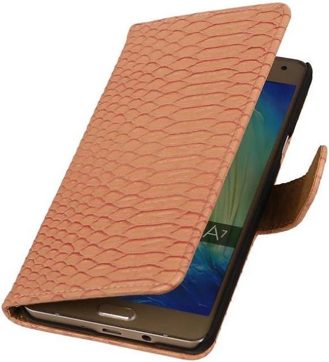 Slang Bookstyle Hoes - Geschikt voor Samsung Galaxy A7 Licht Roze