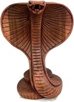 Twee houten slangen / houten beeld / Bali Indonesie beeld / gissende slang / houten dier
