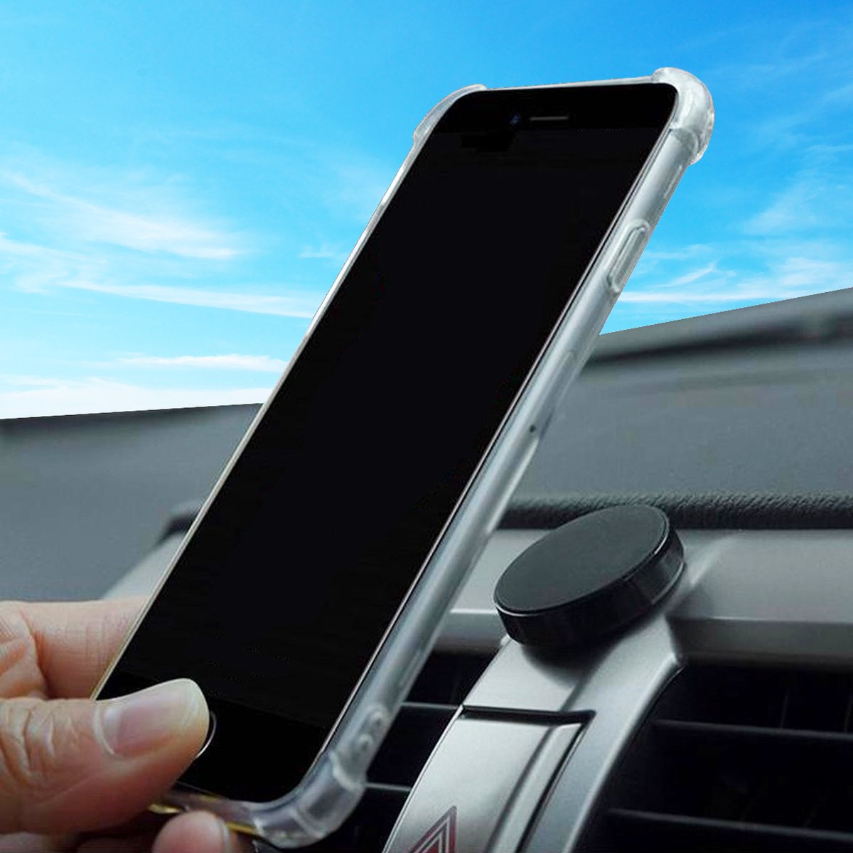 Mobigear Magnetic Dashboard Telefoonhouder Auto met Magneet - Zwart