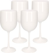 12x stuks onbreekbaar wijnglas wit kunststof 48 cl/480 ml - Onbreekbare wijnglazen