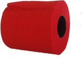2x Rood toiletpapier rol 140 vellen - Rood thema feestartikelen decoratie - WC-papier/pleepapier
