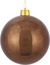 1x Mega décoration en plastique Boules de Noël marron marron 25 cm - Décoration de Groot taille Boules de Noël