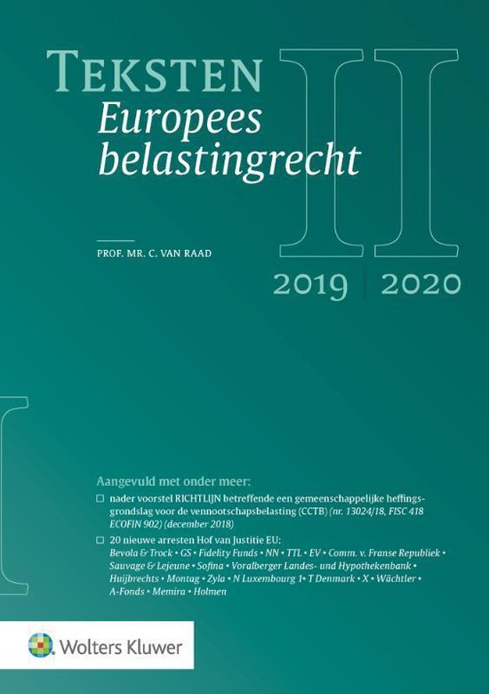 Teksten Europees belastingrecht 2019/2020 - C. van Raad | Tiliboo-afrobeat.com
