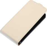 Wit Effen Flip case hoesje voor Samsung Galaxy S Advance I9070