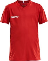 Craft Squad Jersey Solid SS Shirt Junior Sportshirt - Maat 134  - Unisex - rood/wit Maat 134/140