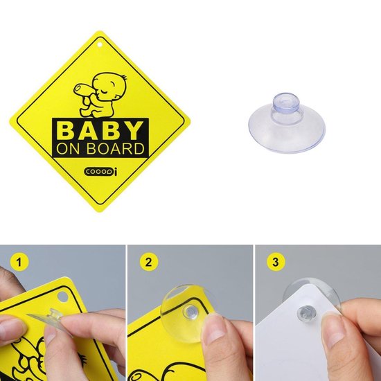 Cooodi baby on board bordje met zuignap