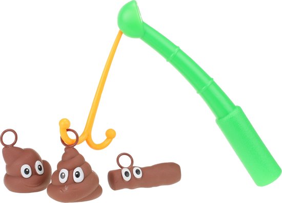 Afbeelding van het spel Toi-toys Hengelspel Funny Poo Bruin/groen 4-delig