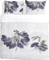 Walra Nature Blooms - Dekbedovertrek - Tweepersoons - 200x200/220 cm + 2 kussenslopen 60x70 cm - Licht Grijs
