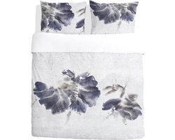 Walra Nature Blooms - Dekbedovertrek - Tweepersoons - 200x200/220 cm + 2 kussenslopen 60x70 cm - Licht Grijs