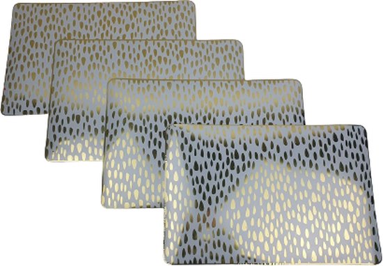Set De 6 Napperons Aspect Lin | Polyester Lavable, Anti-chaleur | Pour Table Salle à Manger (Vert)