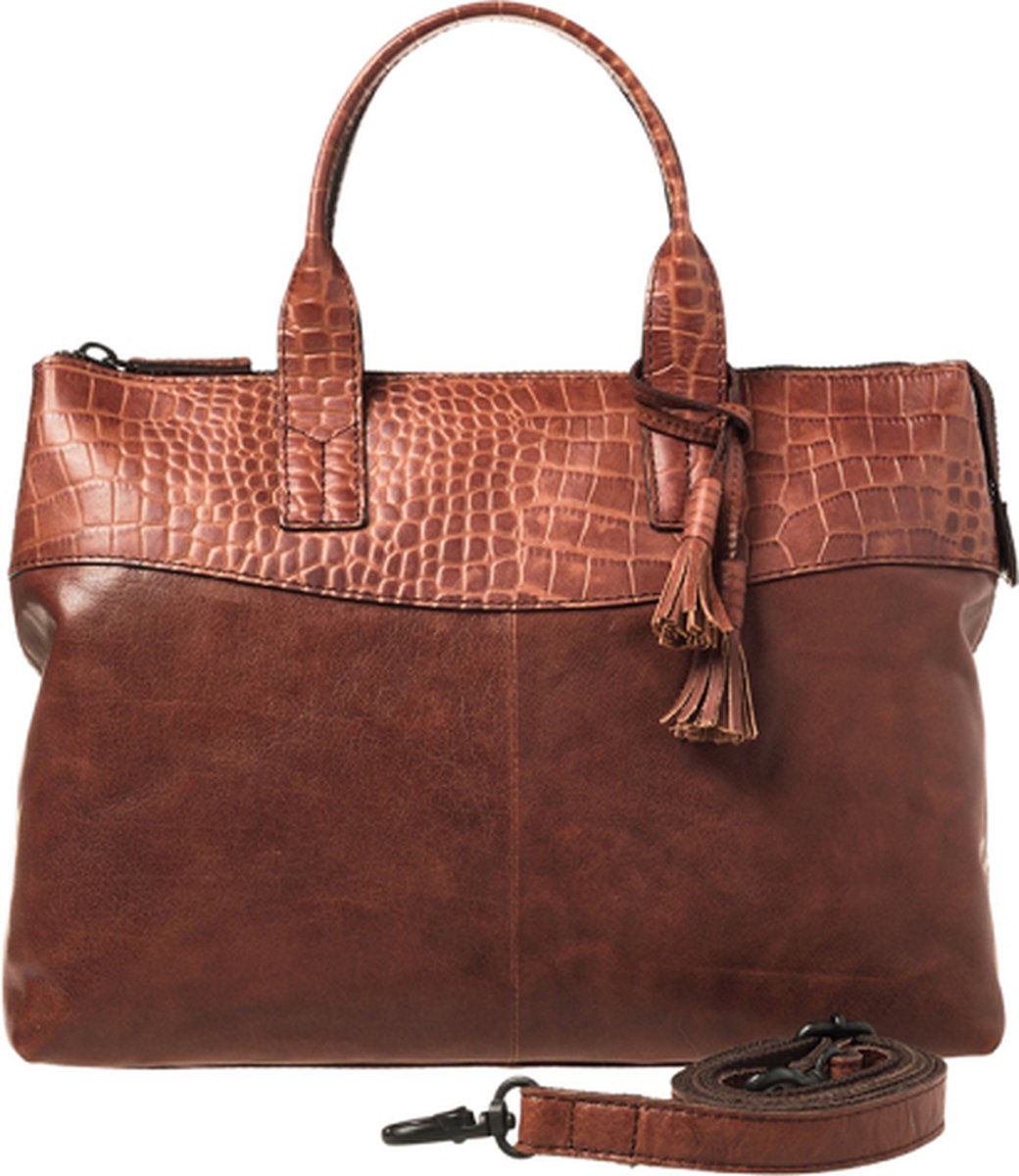 Rise of Rosa Laptop Bag / Work Bag / Briefcase Ladies - Croco - 13 pouces -  cuir - Marron | bol.com