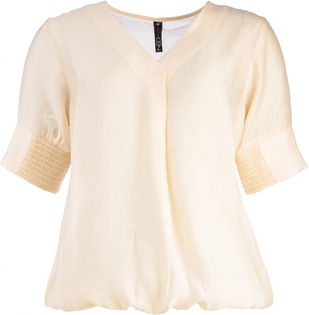 NED Blouse Ralon 1 2 Ss 23s1 U184 04 625 Bleached Sand Dames Maat - S