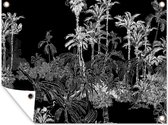 Tuin decoratie Palm - Jungle - Tropical - 40x30 cm - Tuindoek - Buitenposter