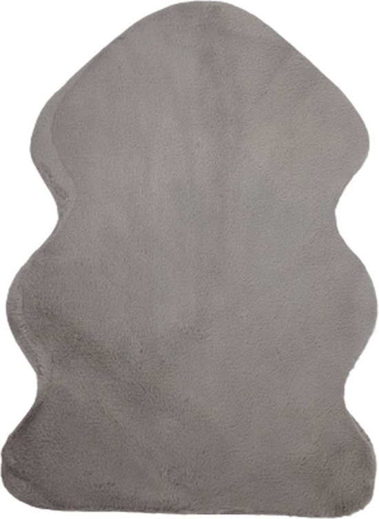 Schapenvacht NOBI Taupe - 55 x 40 cm - Kleed - Imitatiebont - Polyester - Kleedje - Zacht - Mat