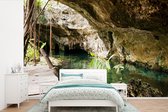 Behang - Fotobehang Meer tussen de grotten bij Quintana Roo in Mexico - Breedte 330 cm x hoogte 220 cm