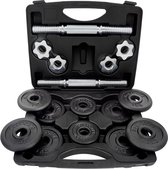 Bol.com ScSPORTS® Halterset 15 kg - Dumbbells incl. handige koffer - Gietijzer - 30 mm - Gewichten aanbieding