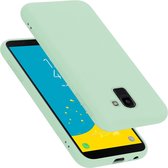 Cadorabo Hoesje geschikt voor Samsung Galaxy J6 2018 in LIQUID LICHT GROEN - Beschermhoes gemaakt van flexibel TPU silicone Case Cover