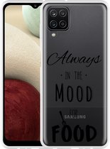 Hoesje Geschikt voor Samsung Galaxy A12 Mood for Food Black