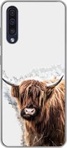 Geschikt voor Samsung Galaxy A50 hoesje - Schotse hooglander - Verf - Grijs - Siliconen Telefoonhoesje